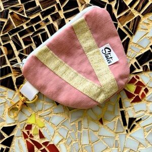 Pink Coin Pouch with Gold Accent